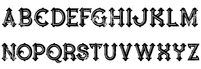 Blue North Inline Grunge Font LOWERCASE