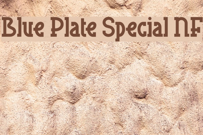 Blue Plate Special NF Font examples
