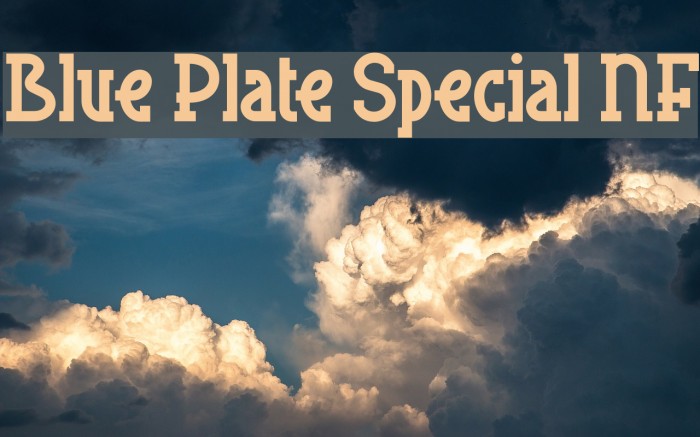 Blue Plate Special NF Font examples