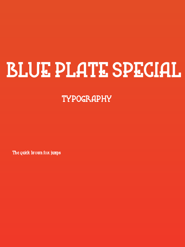 Blue Plate Special NF Poster