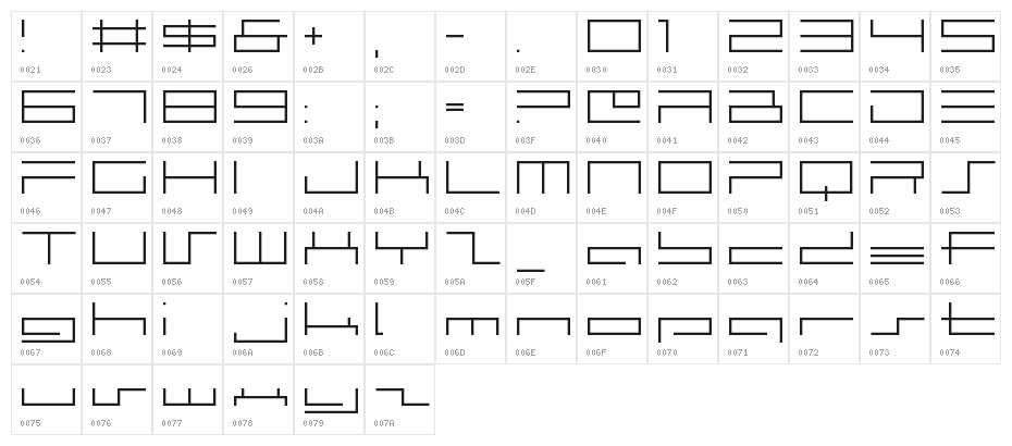 Blue Players Regular Character Map