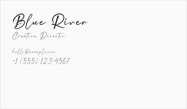 Blue River Business Card