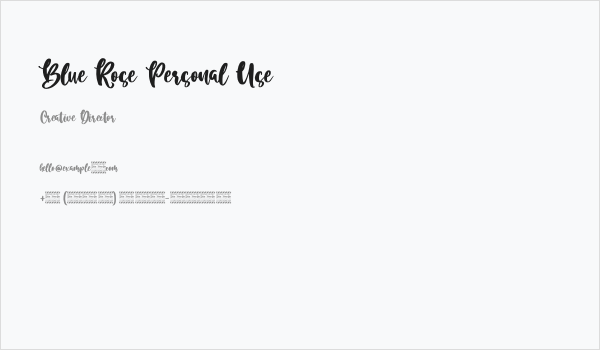 Blue Rose Personal Use Business Card