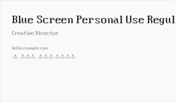 Blue Screen Personal Use Regular Business Card