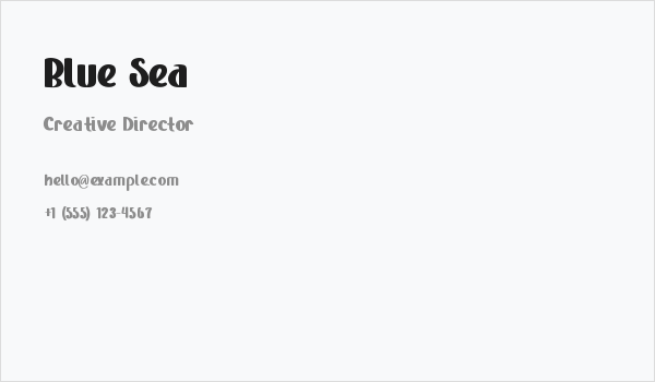 Blue Sea Business Card