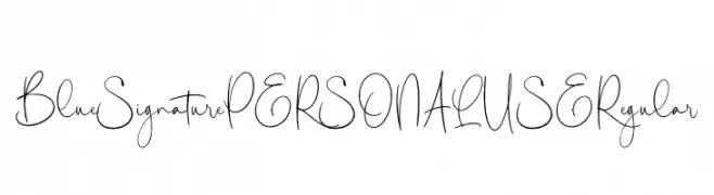 Blue Signature PERSONAL USE Regular  Frei Schriftart Herunterladen