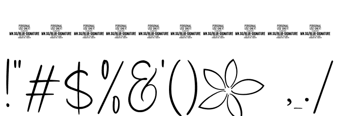 Blue Signature PERSONAL USE Regular Font OTHER CHARS