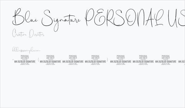 Blue Signature PERSONAL USE Regular Business Card