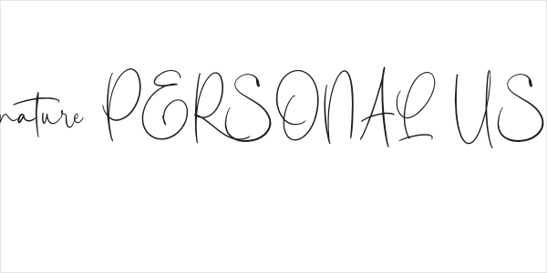 Blue Signature PERSONAL USE Regular Logo