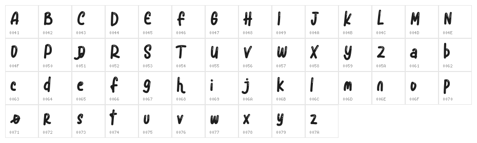 Blue Snow FREE Character Map