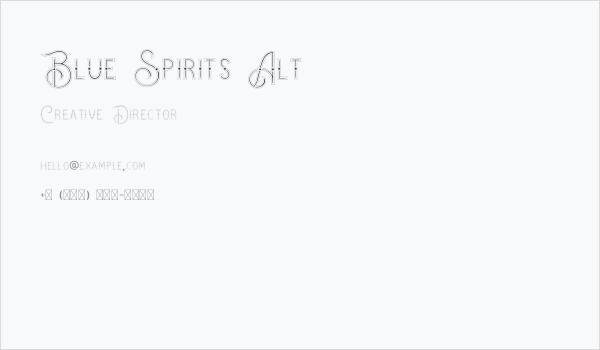 Blue Spirits Alt Business Card