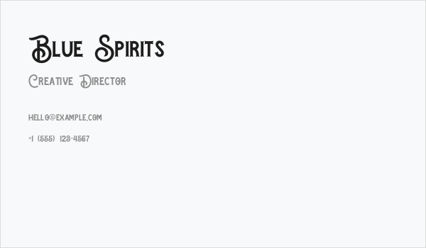 Blue Spirits Business Card