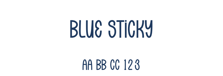 Blue Sticky Font Preview