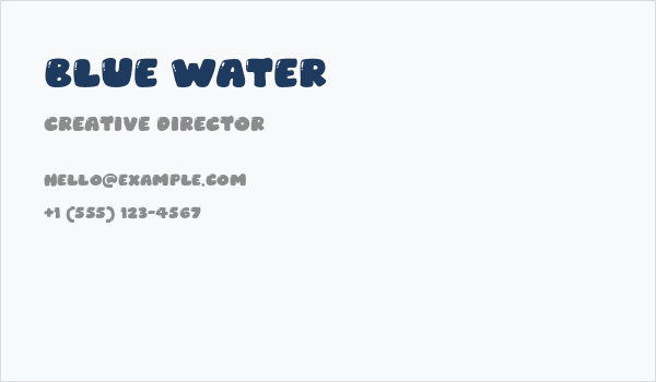 Blue Water Business Card