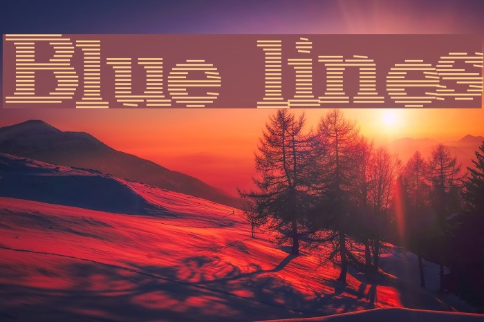 Blue lines Font examples