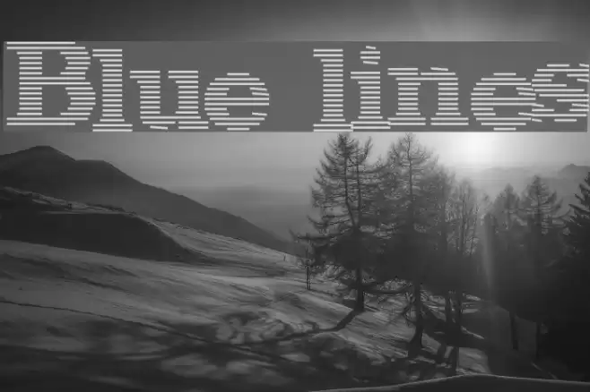 Blue lines Schriftart examples