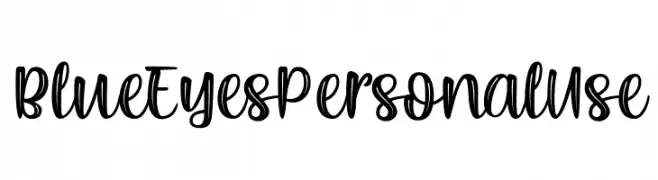 BlueEyesPersonalUse  Frei Schriftart Herunterladen