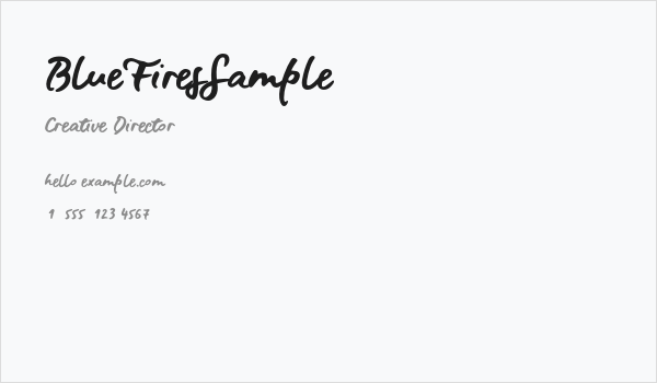 BlueFiresSample Business Card