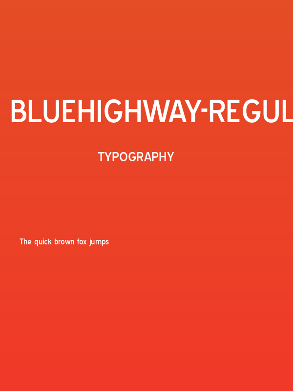 BlueHighway-Regular Poster
