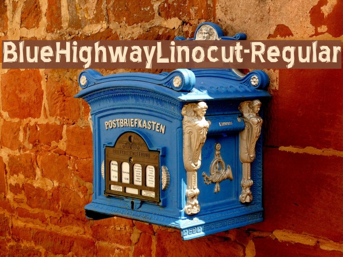 BlueHighwayLinocut-Regular Font examples