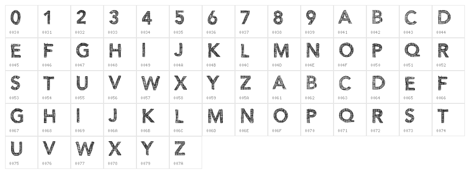 BlueNoon Character Map