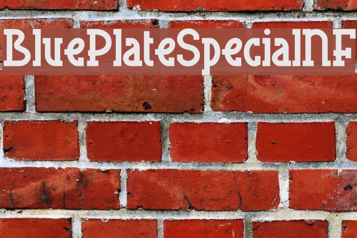 BluePlateSpecialNF Font examples