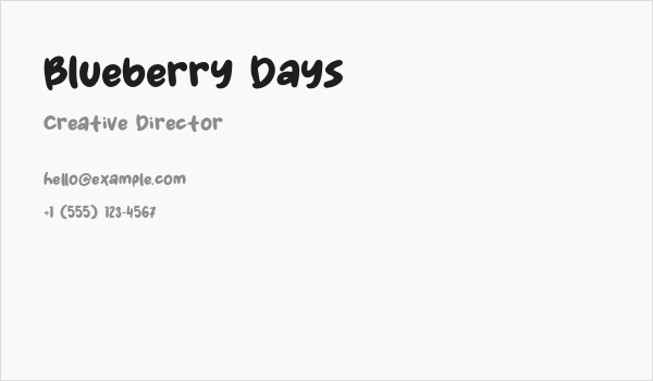 Blueberry Days Business Card