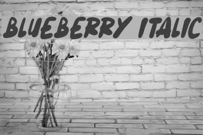 Blueberry Italic Font examples