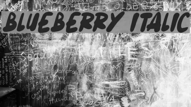 Blueberry Italic Font examples