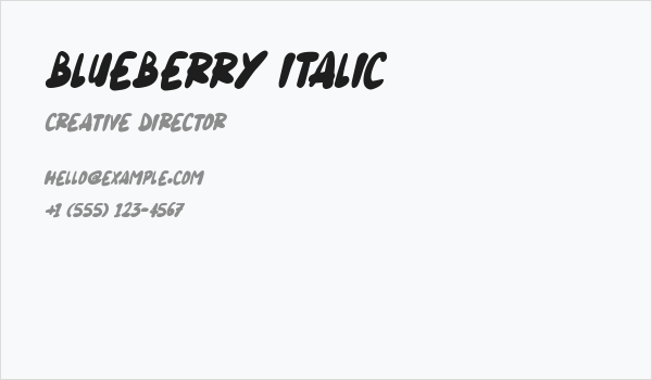 Blueberry Italic Business Card