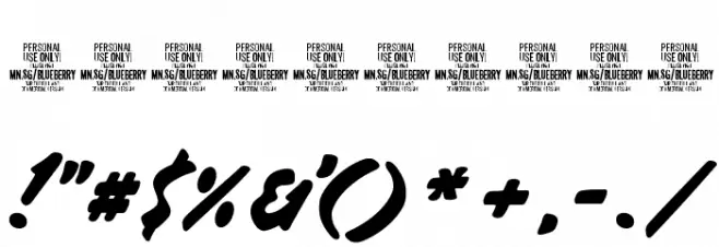 Blueberry Script PERSONAL USE Font OTHER CHARS