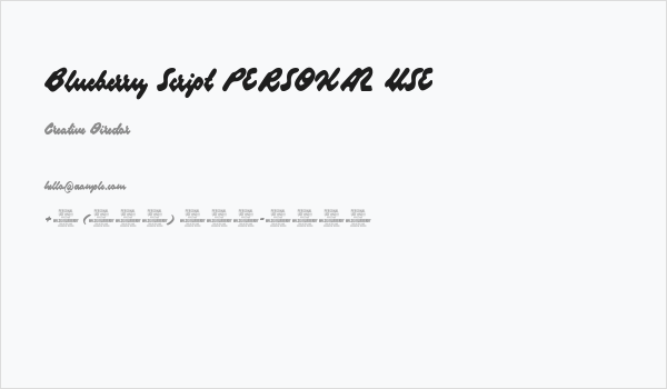 Blueberry Script PERSONAL USE Business Card