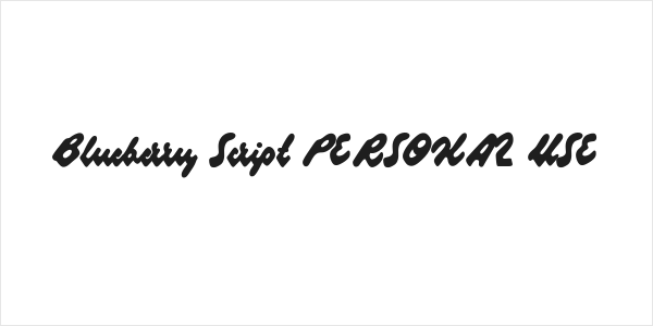 Blueberry Script PERSONAL USE Logo