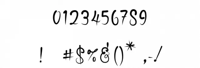 Bluebery Font OTHER CHARS