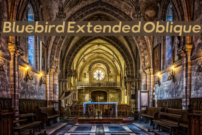 Bluebird Extended Oblique Font examples