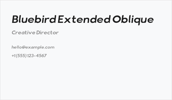 Bluebird Extended Oblique Business Card