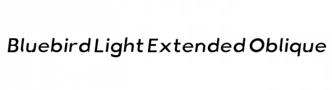 Bluebird Light Extended Oblique  Descarca Fonturi Gratis