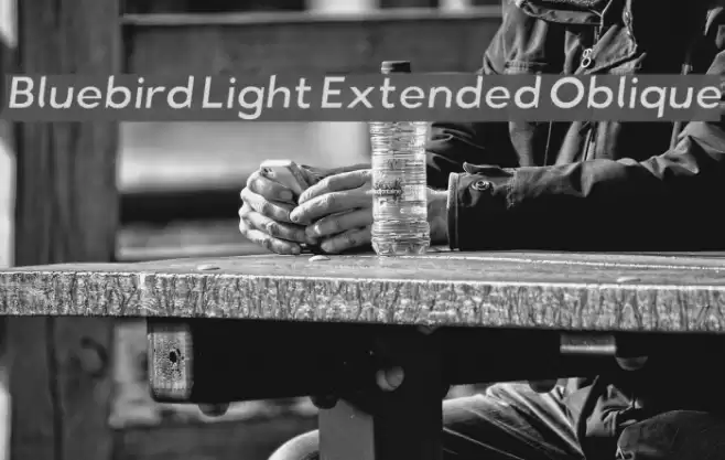 Bluebird Light Extended Oblique Font examples