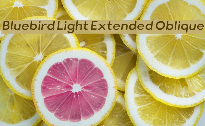 Bluebird Light Extended Oblique Font examples