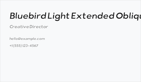 Bluebird Light Extended Oblique Business Card