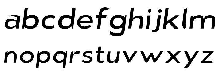 Bluebird Light Extended Oblique Font LOWERCASE