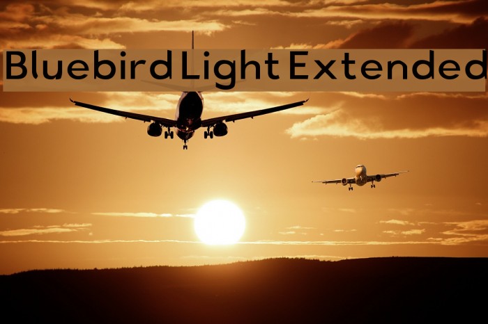 Bluebird Light Extended Font examples