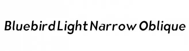 Bluebird Light Narrow Oblique  Descarca Fonturi Gratis