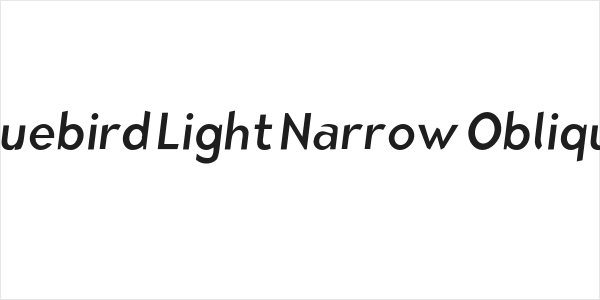 Bluebird Light Narrow Oblique Logo