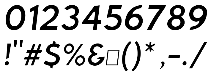 Bluebird Light Oblique Font OTHER CHARS