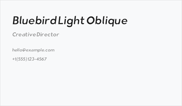 Bluebird Light Oblique Business Card