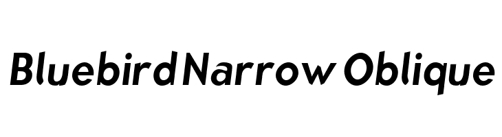 Bluebird Narrow Oblique Font
