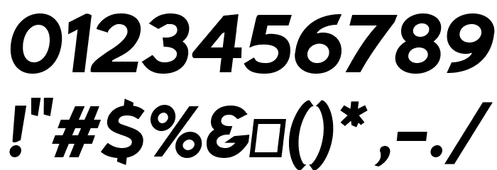Bluebird SFBold Extended Oblique Font OTHER CHARS