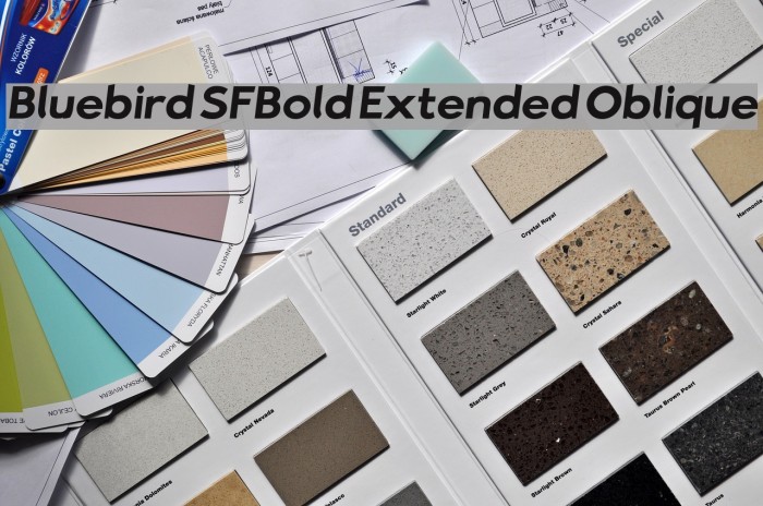 Bluebird SFBold Extended Oblique Font examples