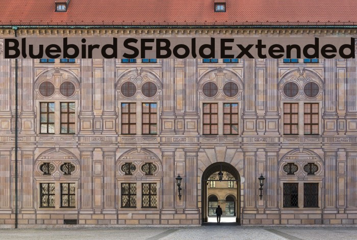 Bluebird SFBold Extended Font examples